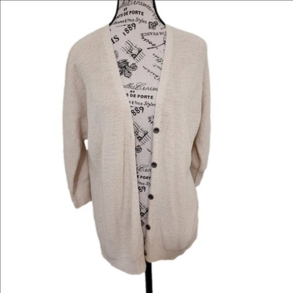 Pink Rose Cozy Open Front Beige Cardigan | Size S